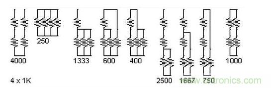5個(gè)電阻我想出了23種組合。還有其它組合嗎？