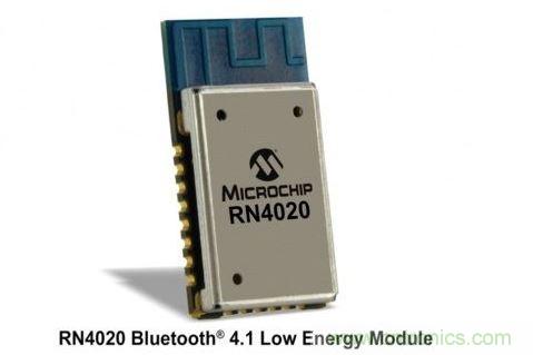 Microchip公司的RN4020模塊集成了包括天線在內完整的低功耗藍牙射頻電路。RN4020采用密封的10mm x17mm x 2mm封裝，內置有板載陶瓷天線、2.4GHz的低功耗藍牙收發器、帶完整的嵌入式低功耗藍牙協議棧的微控制器以及UART和USB接口。