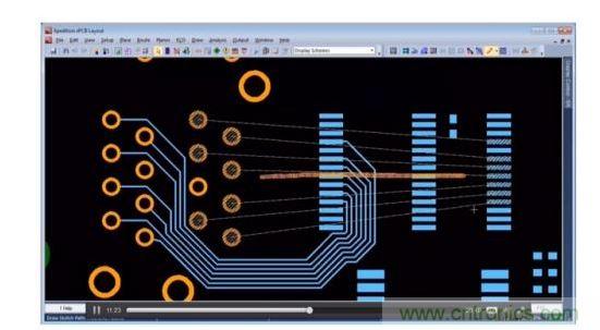 設計師在另一層上粗略繪制出一條直線路徑,如橙色所標示